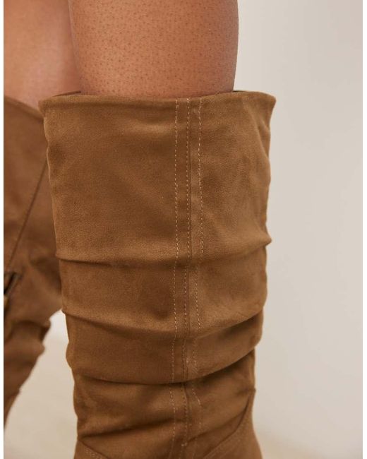 ASOS Natural Chosen Slouchy Western Knee Boots