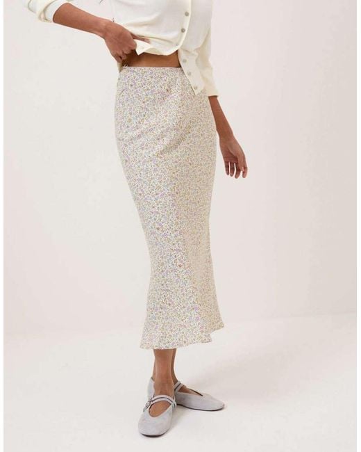 Nobody's Child Natural Ditsy Floral Mila Midi Skirt