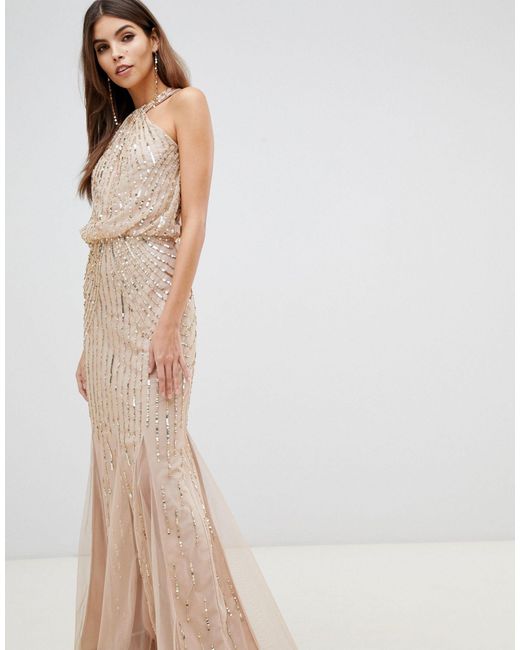 Lipsy built up sequin maxi cheap dress