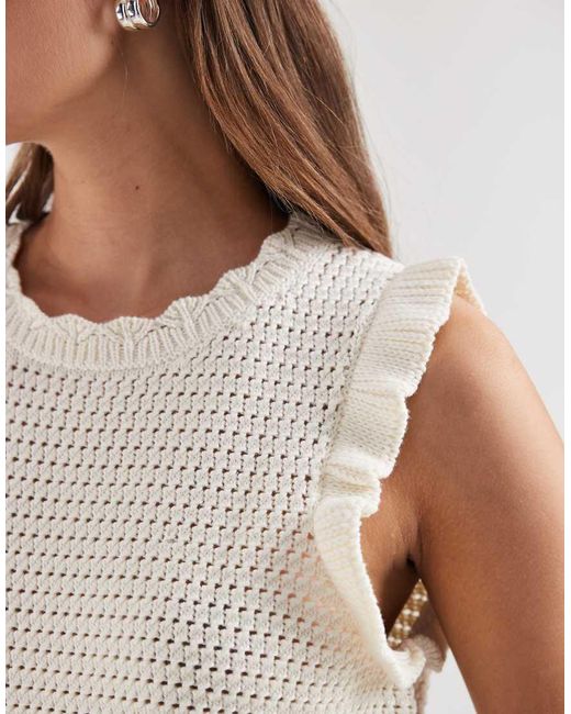 Levi's White Lulu Flutter Sleeve Sweater Tank Top