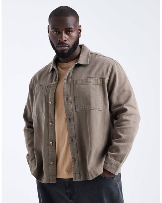ASOS Gray Cotton Overshirt for men
