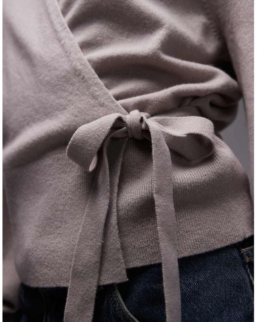 & Other Stories Gray Pure Wool Wrap Cardigan