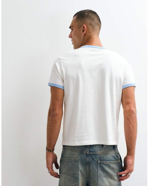 Weekday White Ringer T-shirt With Graphic Print for men
