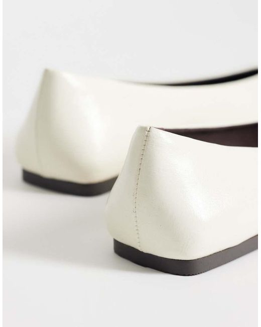 ASOS White Lari Pointed Ballets
