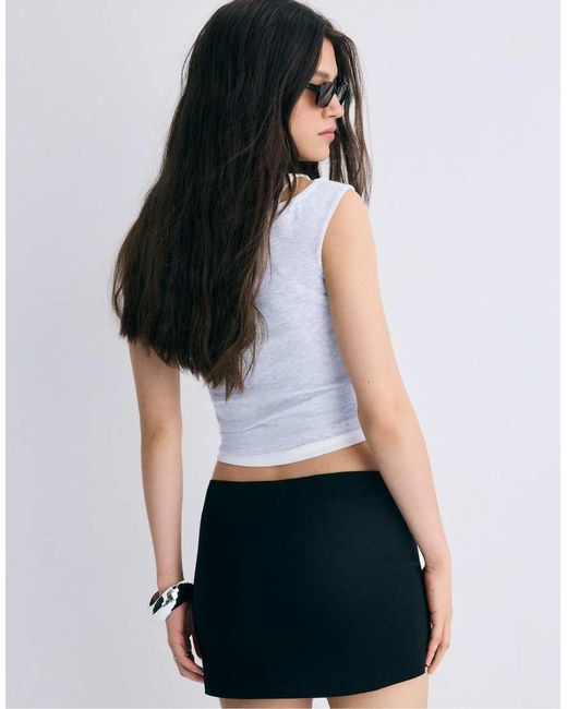 Stradivarius Black Bengaline Skort