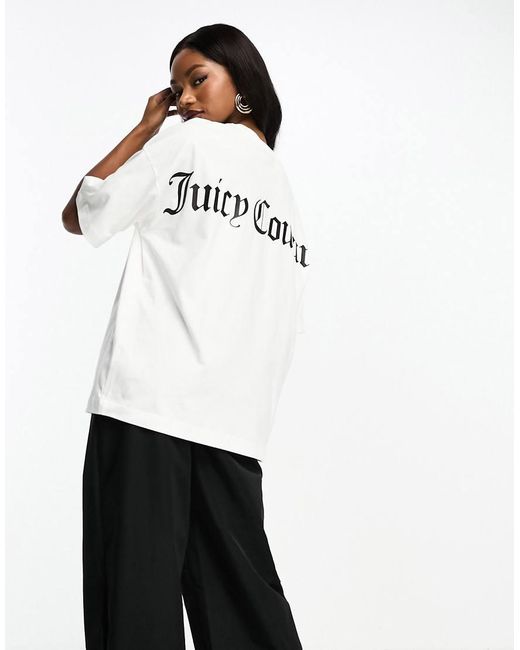 Juicy Couture White Logo Boyfriend T-Shirt