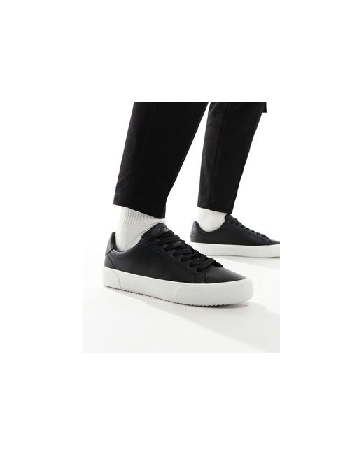 Sneakers stringate nere con suola bianca di Pull&Bear in Gray da Uomo