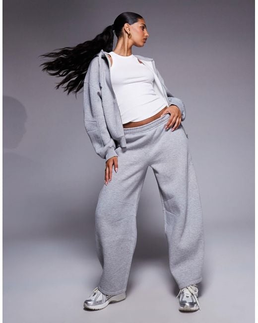 ASOS Gray Co-ord Zip Through Hoodie With Balloon Sleeve