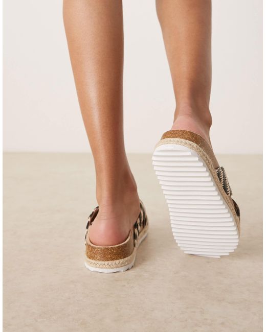 ASOS Natural Jessica Cross Strap Espadrille Mule Sandal