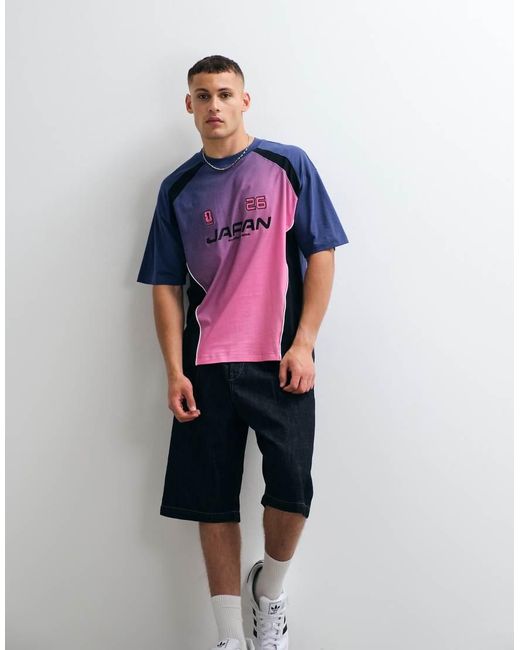 ASOS Blue Oversized Tee With Fifa World Cup Japan Print for men