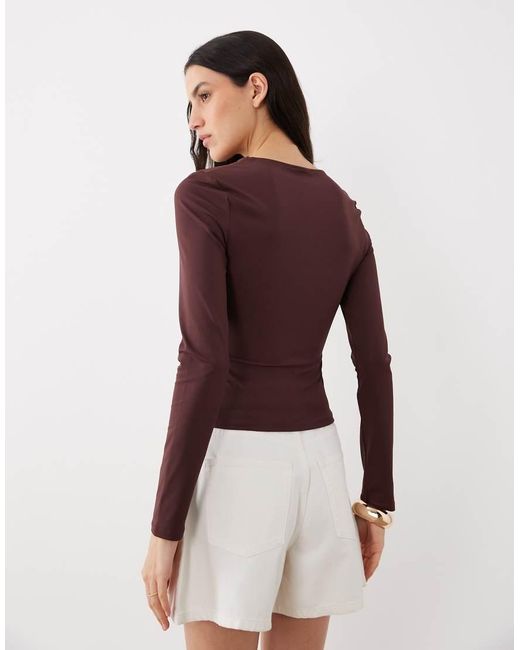 ASOS Purple Polyamide Slinky Long Sleeve Top