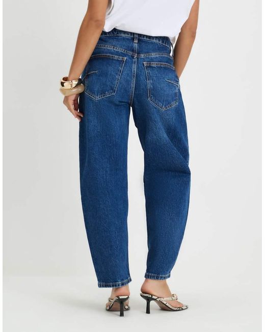 River Island Blue Barrel Leg Jeans