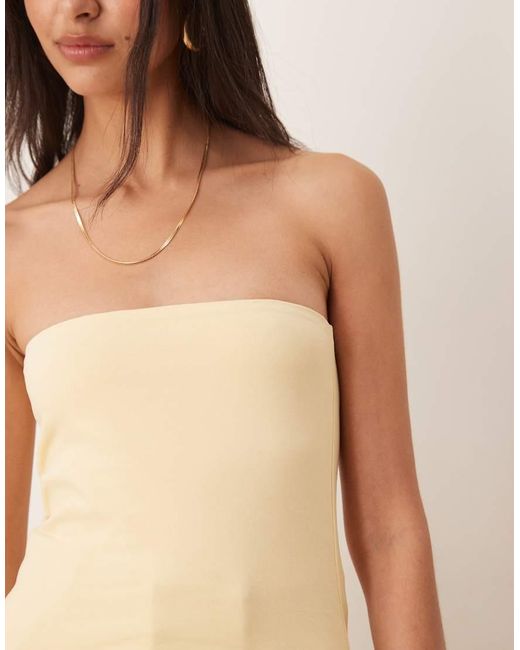 ASOS Natural Peached Cotton Long Line Bandeau