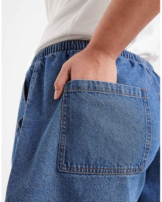 ASOS Blue Asos Design Curve Denim Pull On Short