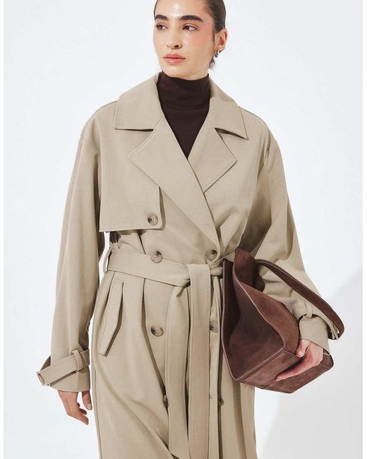 NA-KD Natural Oversized Trenchcoat