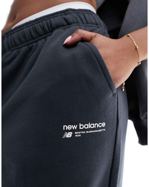 New Balance Blue Linear Heritage Brushed Back Fleece Sweatpant