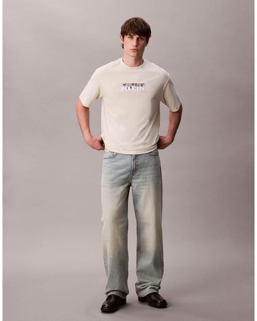 Calvin Klein Gray Block Logo T-shirt for men
