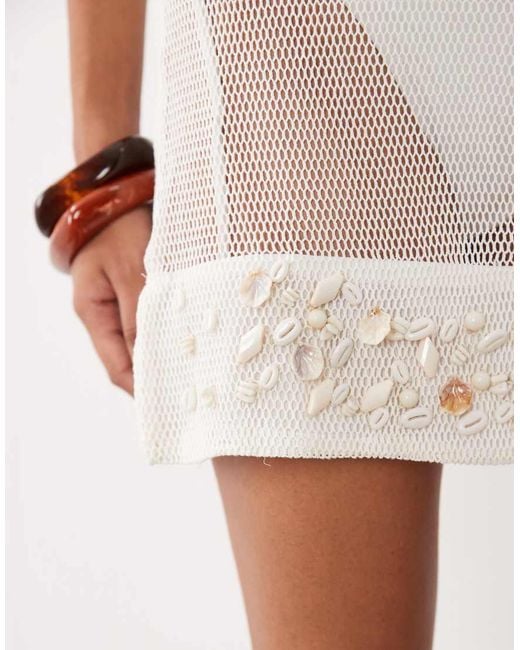ASOS White Crochet Shell Skirt