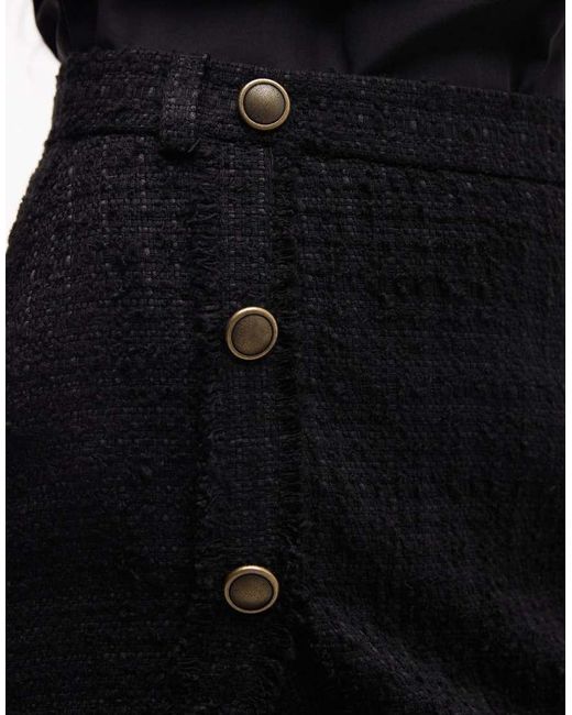ASOS Black Low Rise Mini Boucle Skirt