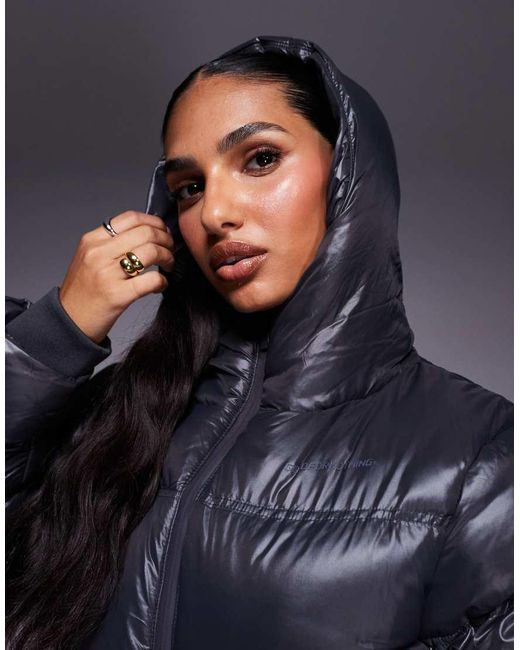 Good For Nothing Gray Hooded Puffer Jacket