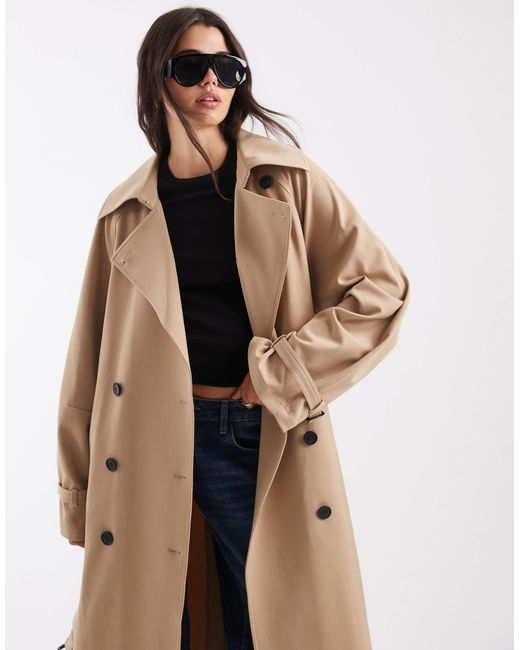 ASOS Natural Tailored Draped Oversized Mac