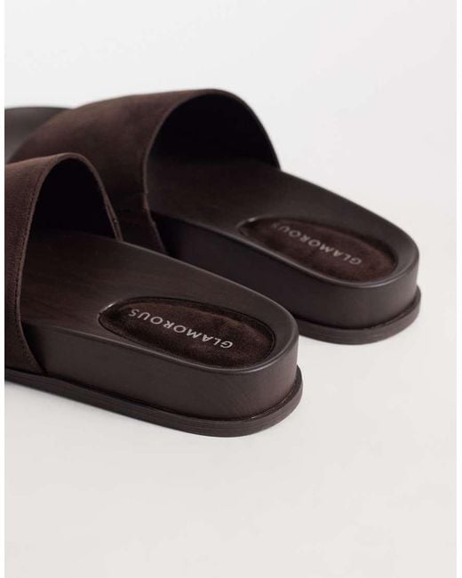 Glamorous Brown Footbed Sandals