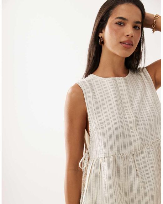 Jdy Natural Side Tie Details Top Co-ord