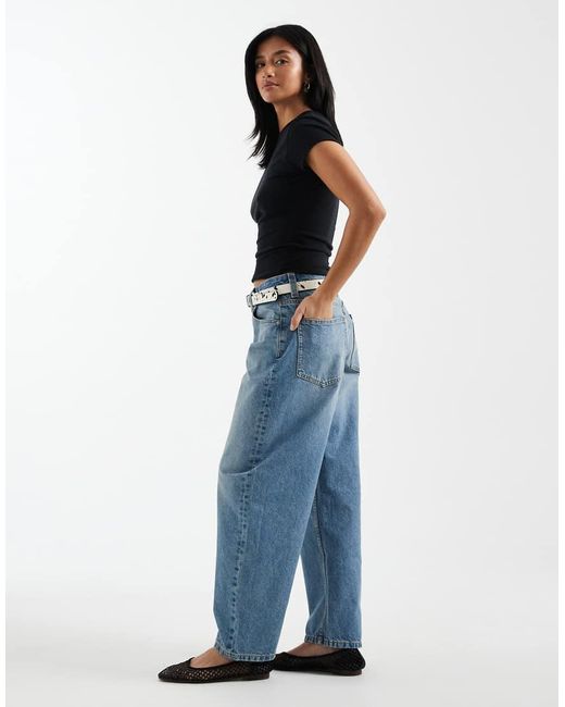 ASOS Blue Asos Design Circular Design Collection Petite Slim Barrel Jeans
