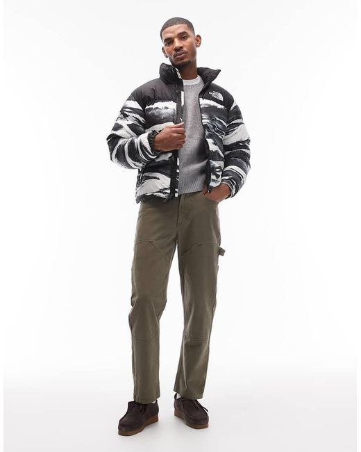The North Face Gray Retro Nuptse Down Puffer Jacket for men