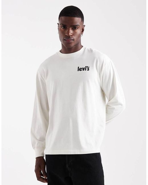 Levi's Ruimvallend T-Shirt Met Lange Mouwen En Off Beets-Print Op De Achterkant in het Natural voor heren
