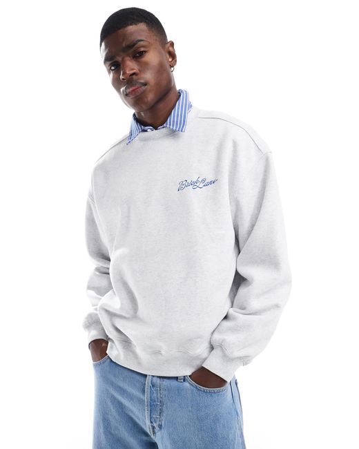 Cotton On Blue Cotton On Box Fit Crewneck With London Graphic for men