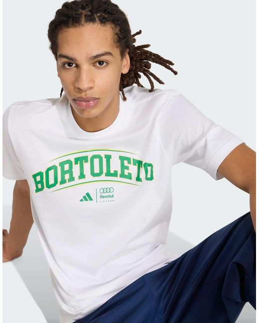 Adidas Originals White Audi Revolut F1 Team Gabriel Bortoleto Graphic Iii Tee for men
