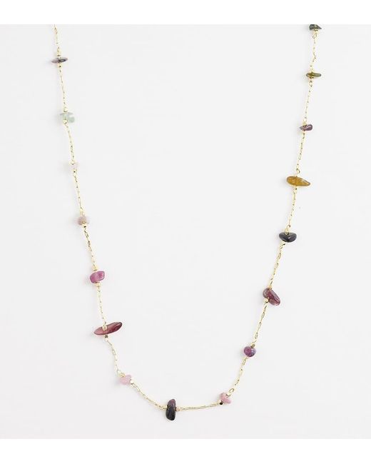 ASOS White Asos Design Curve Dainty Necklace With Pink Chipping Detail