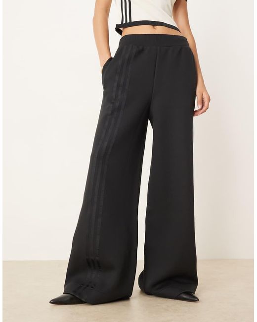 Adidas Originals White Off Placed 3-Stripes Wide Pant
