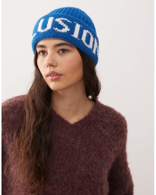 Collusion Blue Fluffy Logo Beanie