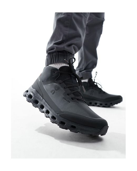 On Shoes Black On Cloudroam Waterproof Mid Rise Trainers for men
