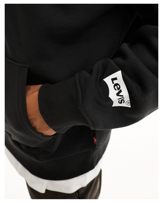 Levi's Black Half Zip With Multi Small Logo for men