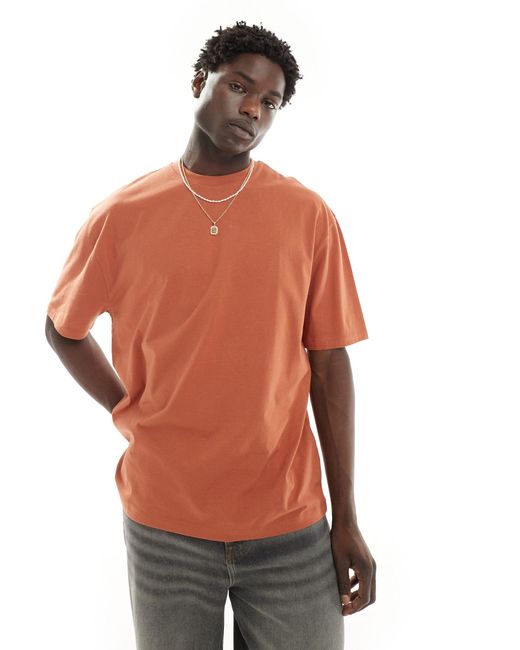 Camiseta naranja extragrande con estampado celestial en la espalda ASOS de hombre de color Orange