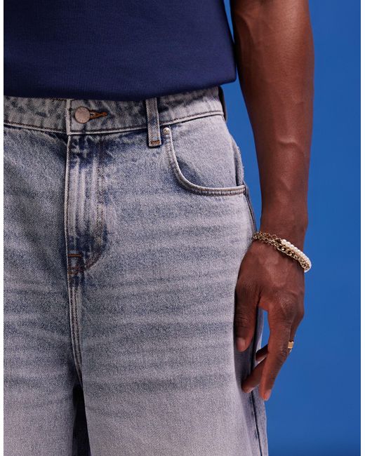 Bermuda en jean long - clair délavé ASOS pour homme en coloris Blue
