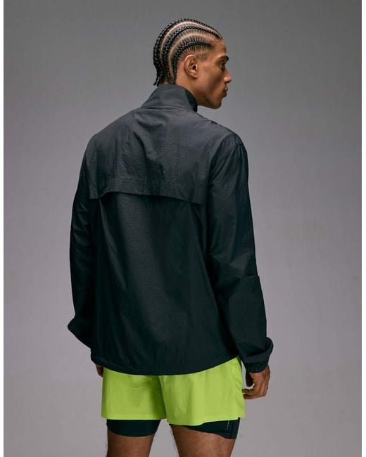 4505 Gray Ultra Lightweight 1/4 Zip Running Windbreaker With Front Pocket for men