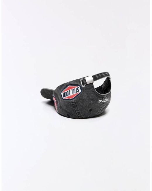 Bershka Gray Racing Patch Cap for men