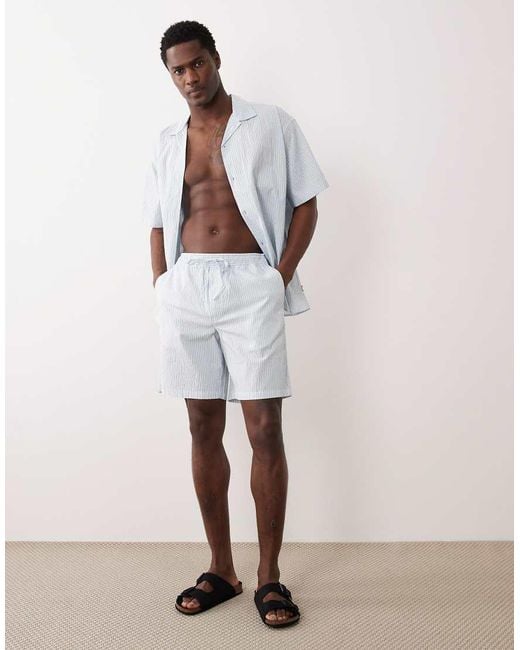 Jack & Jones White Seersucker Shorts for men