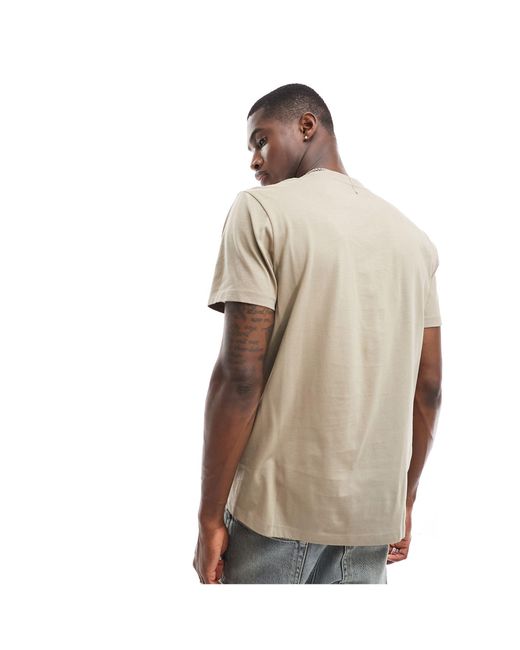 T-shirt girocollo grigio pietra di New Look in Natural da Uomo