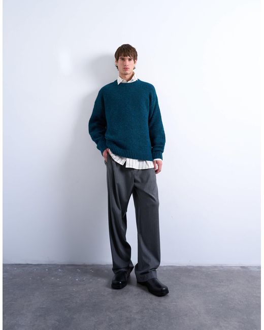 Pull ras Topman pour homme en coloris Blue