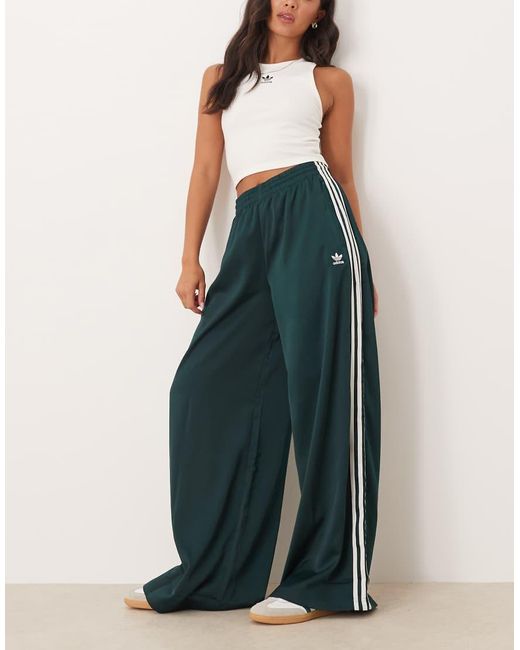 Adidas Originals Blue Wide Leg Satin Trackies