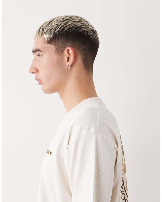 Camiseta De Corte Cuadrado Con Logo Estampado En El Pecho Y La Espalda De -Neutro Aape By A Bathing Ape de hombre de color White