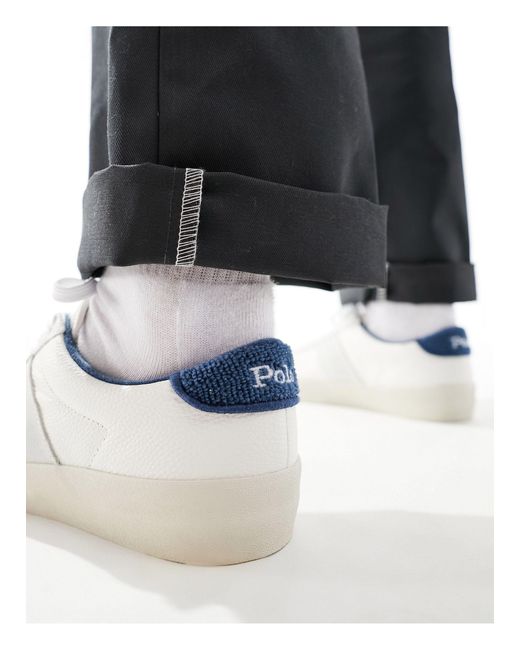 Sayer - sneakers sportive bianche con dettagli blu di Polo Ralph Lauren in Black da Uomo
