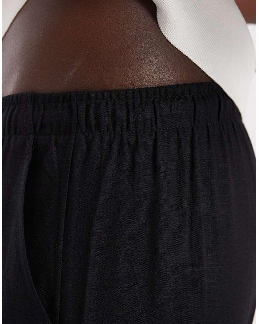 Vero Moda White Linen Touch Wide Leg Trouser With Drawstring Waist