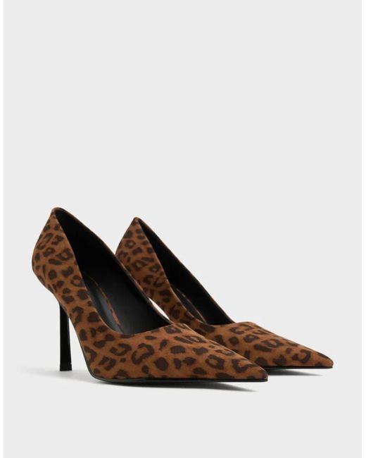 Charles & Keith Brown Leopard-Print Pointed-Toe Pumps