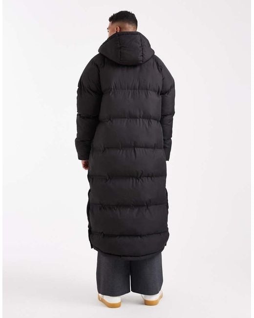 ASOS Black Longline Puffer Jacket for men